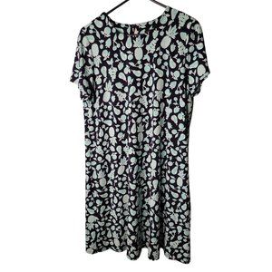 J. Jill Medium Dress Fruit Print Pineapple Grapes Art To Wear Shift